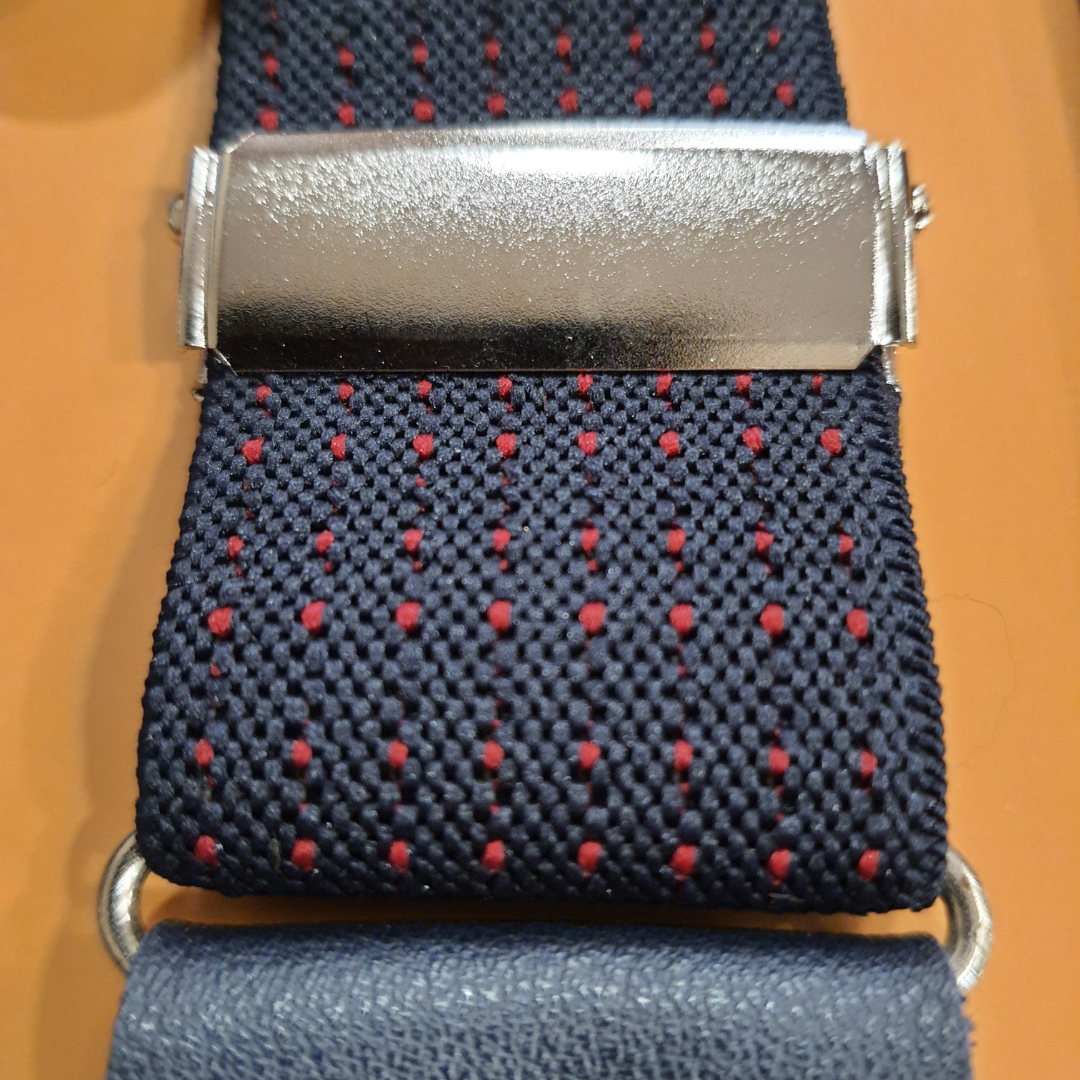 Bretels Fijn - Donkerblauw met stippen