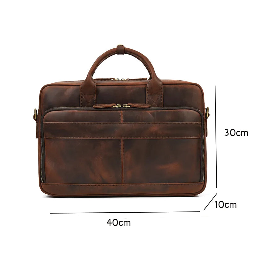 Laptoptasche dickes Leder matt BRUCE