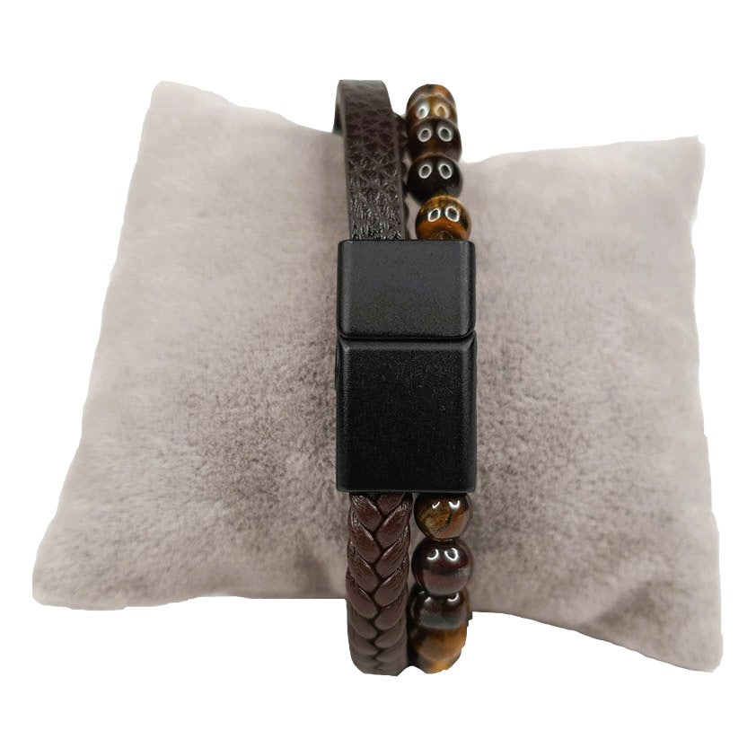 Tripple Armband CLAUDIO - Bruin