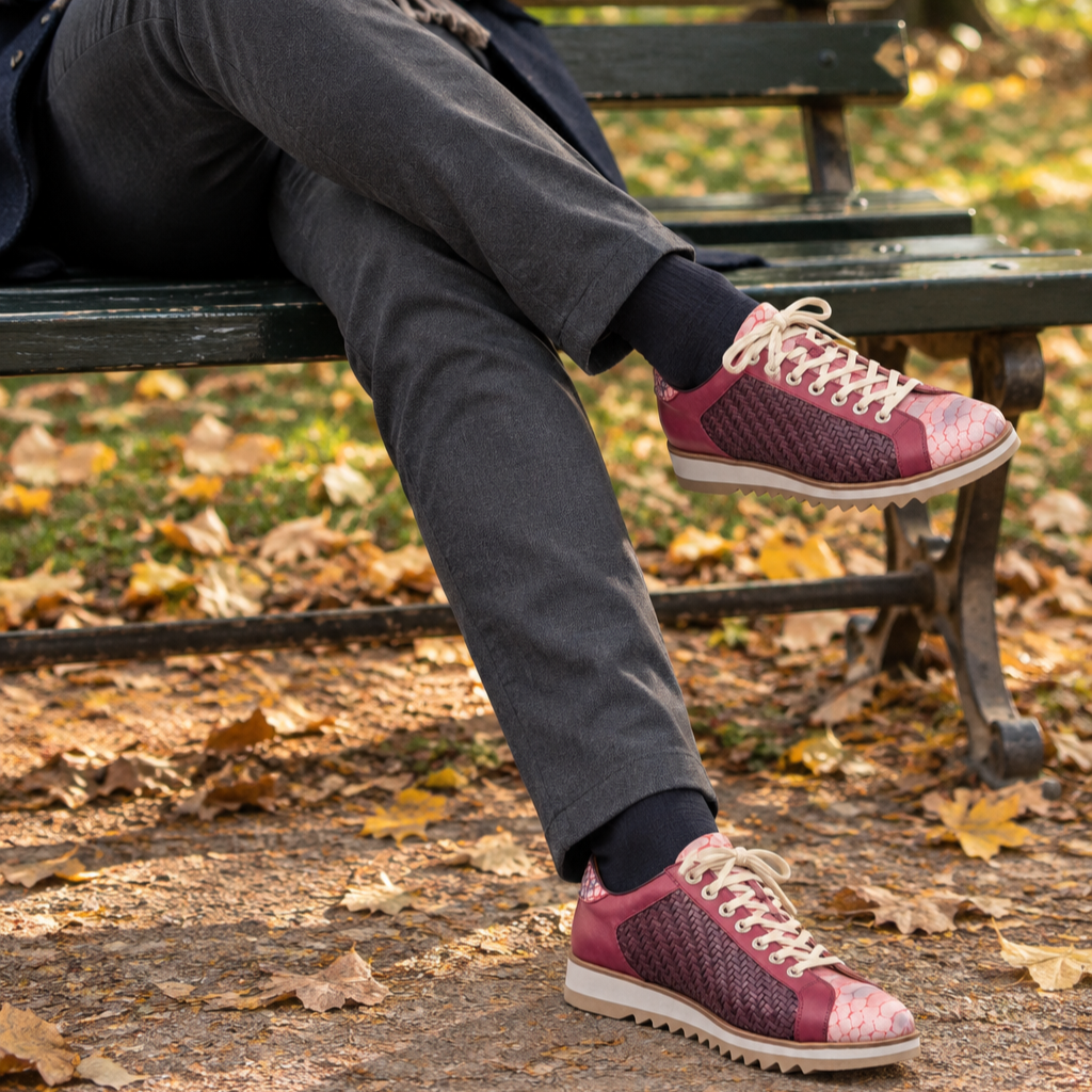 Sneaker HUNTER Bordeaux Vlecht