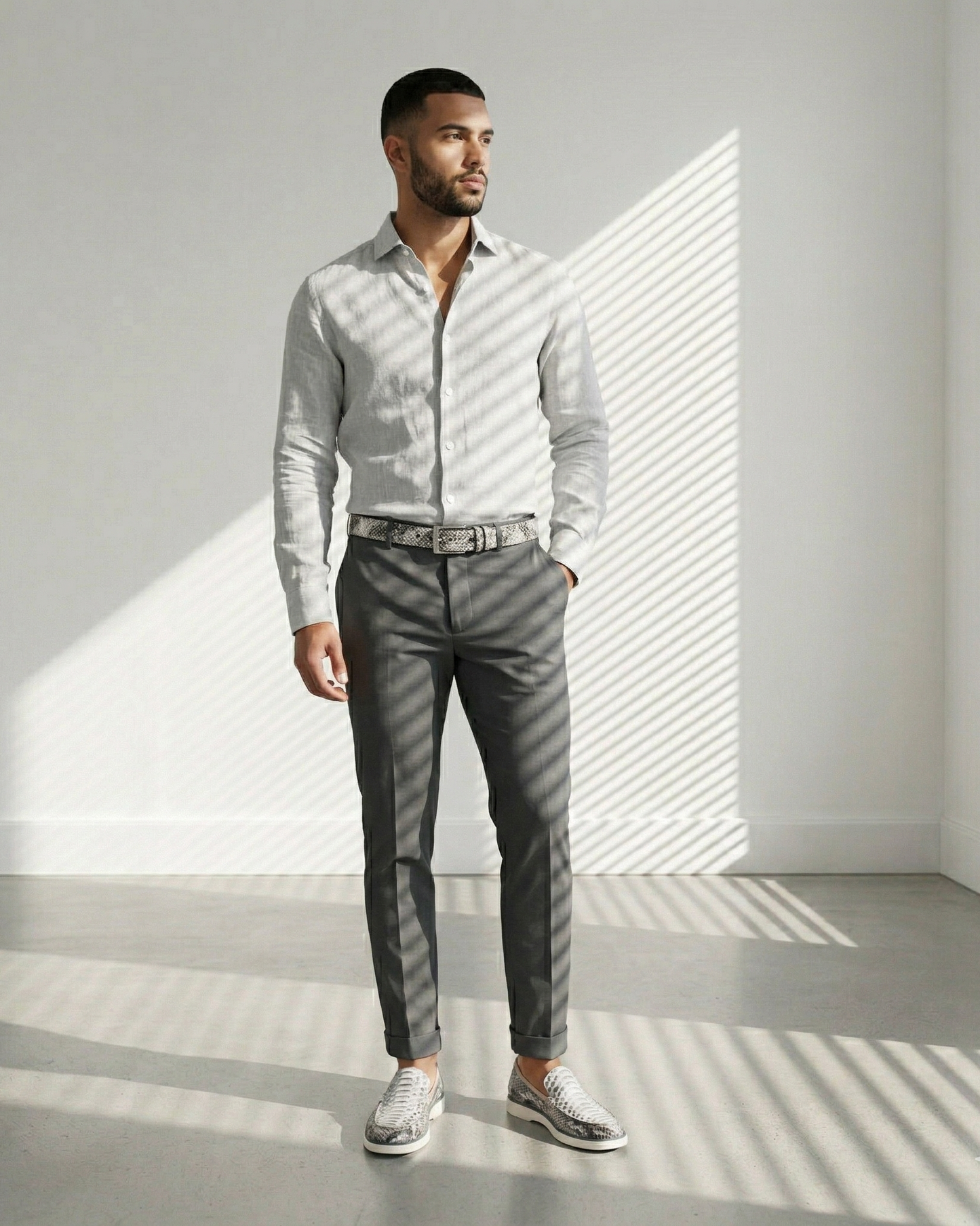 Gürtel GINO Python Grau