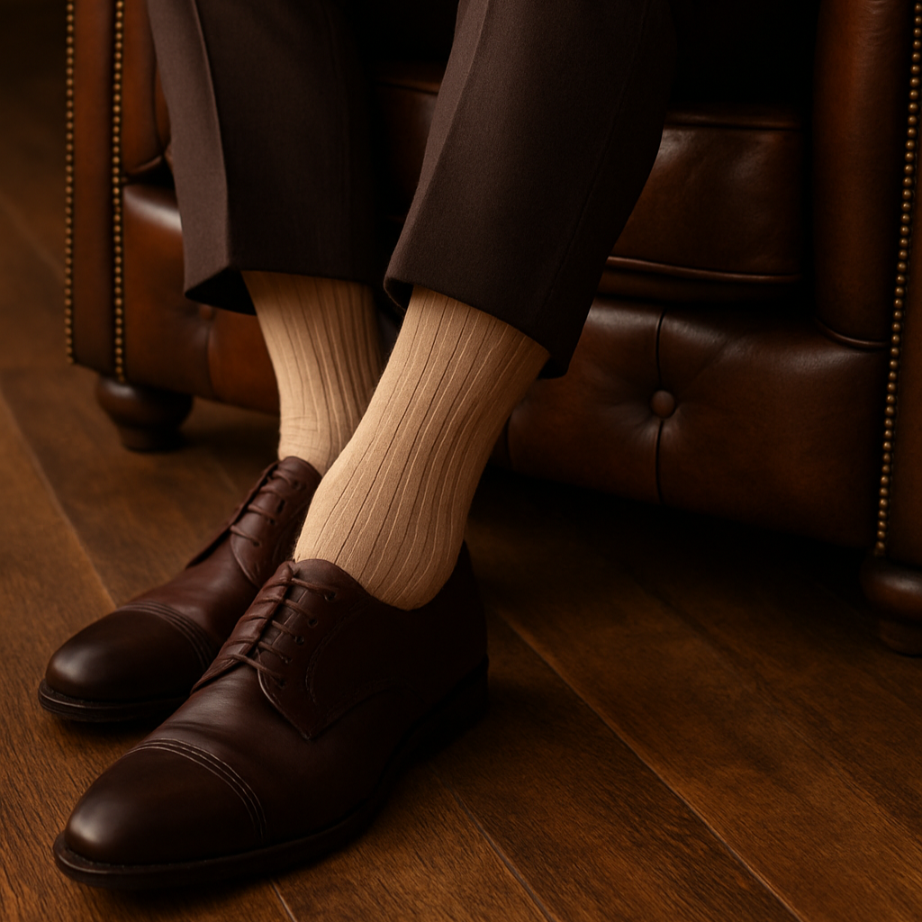 Klassische Herrensocken Beige