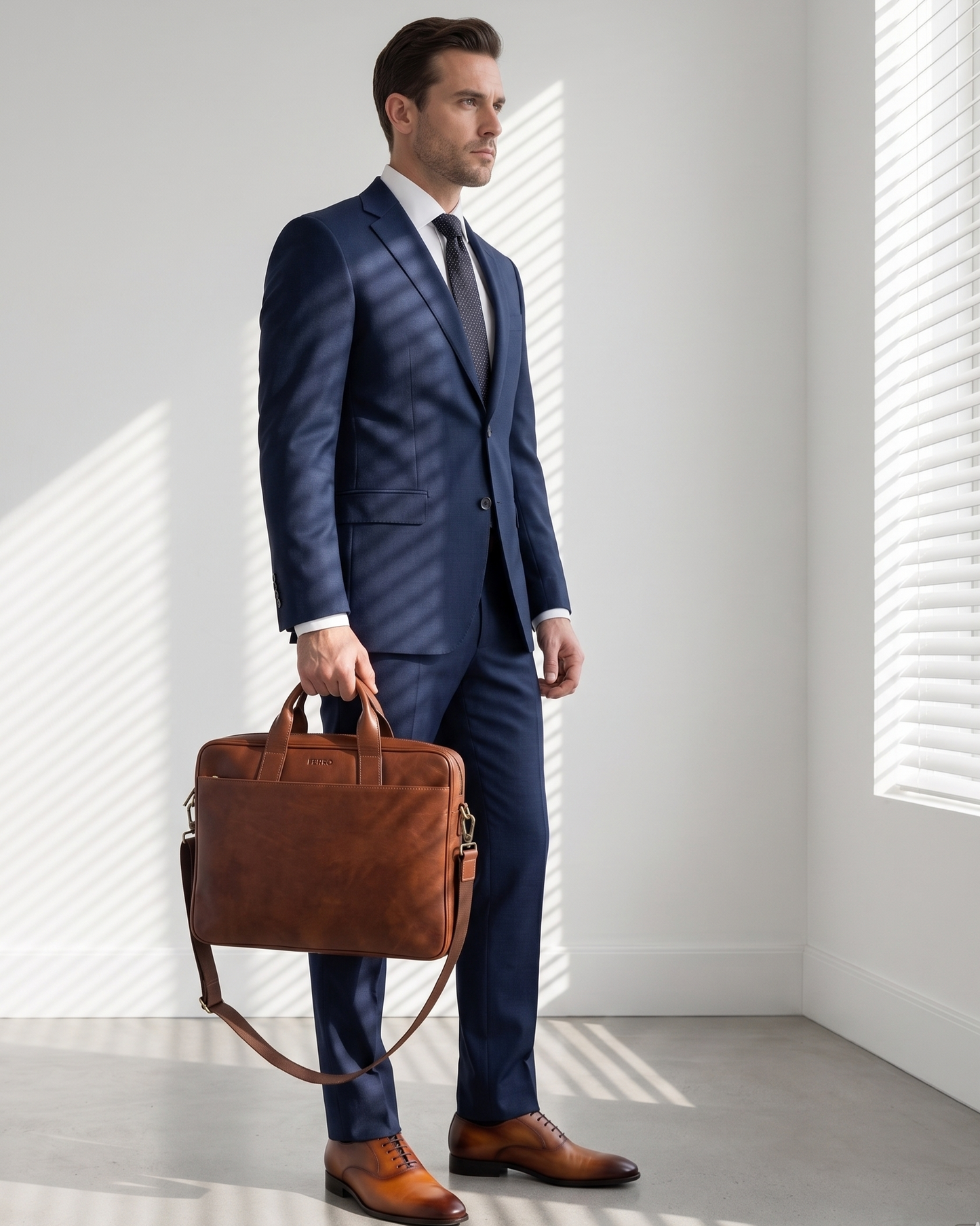 Laptoptas classic Tan BASTIAAN