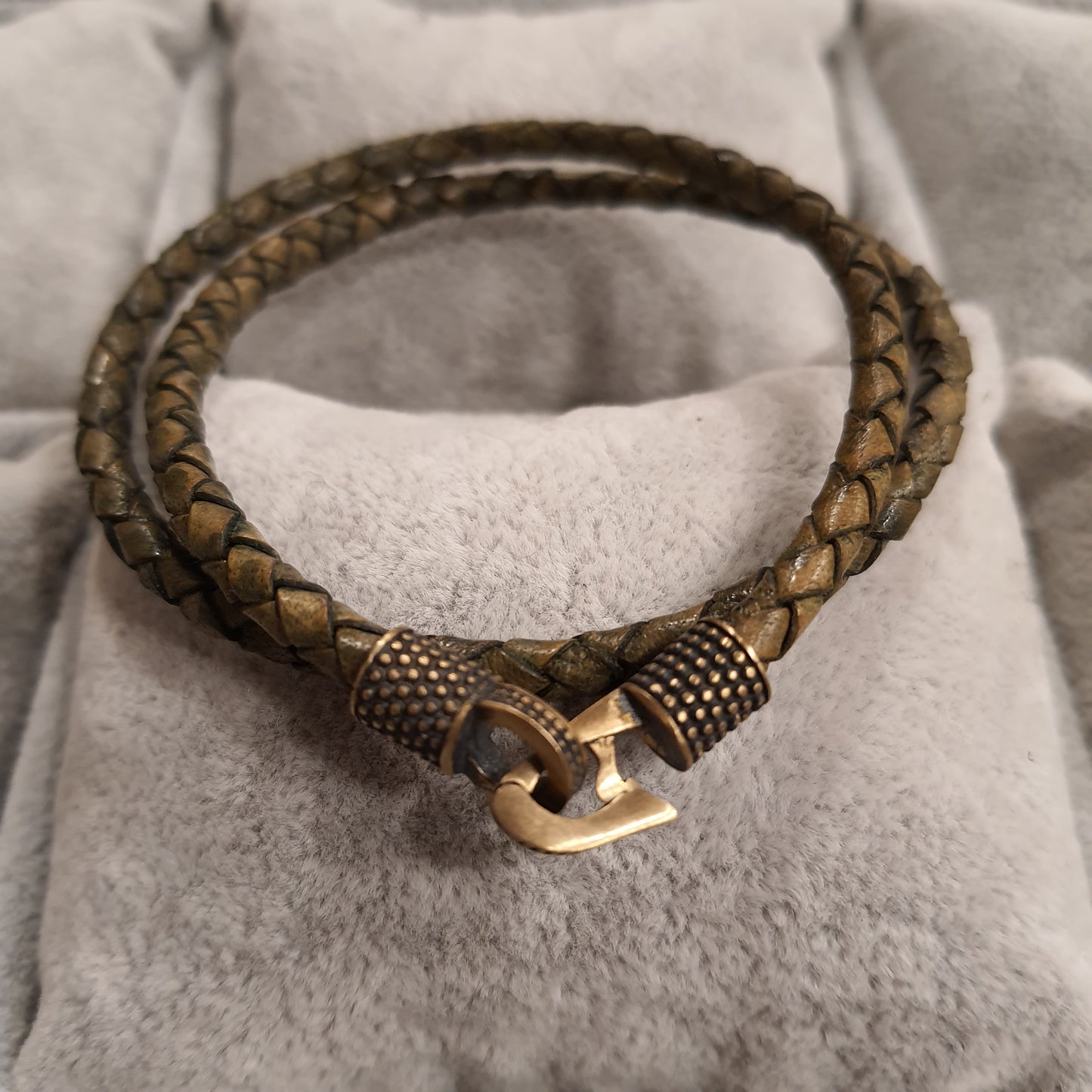 Gevlochten wikkel armband Ottavio - Musk