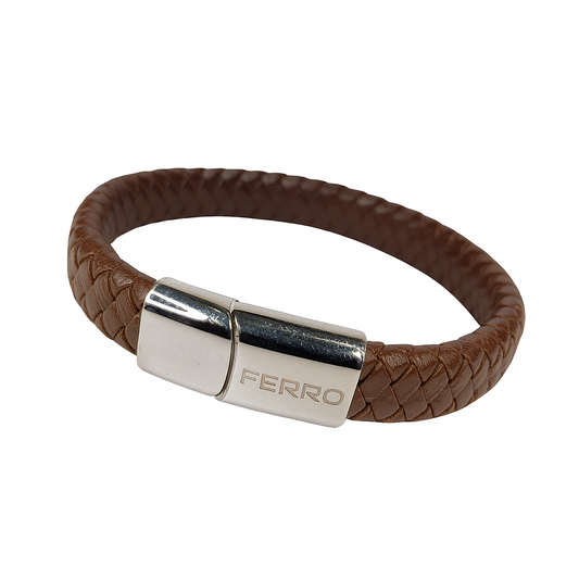 Single Armband FERRO - Bruin vlecht