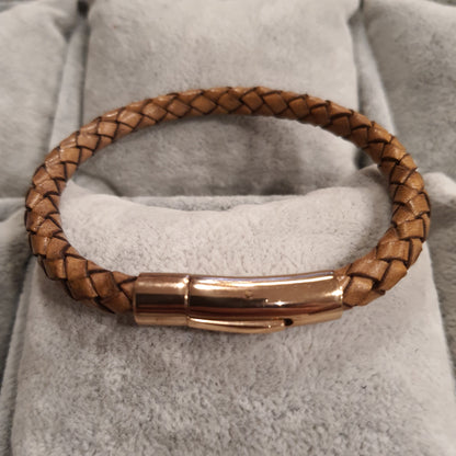 Geflochtenes Armband Gino - Camel Gold