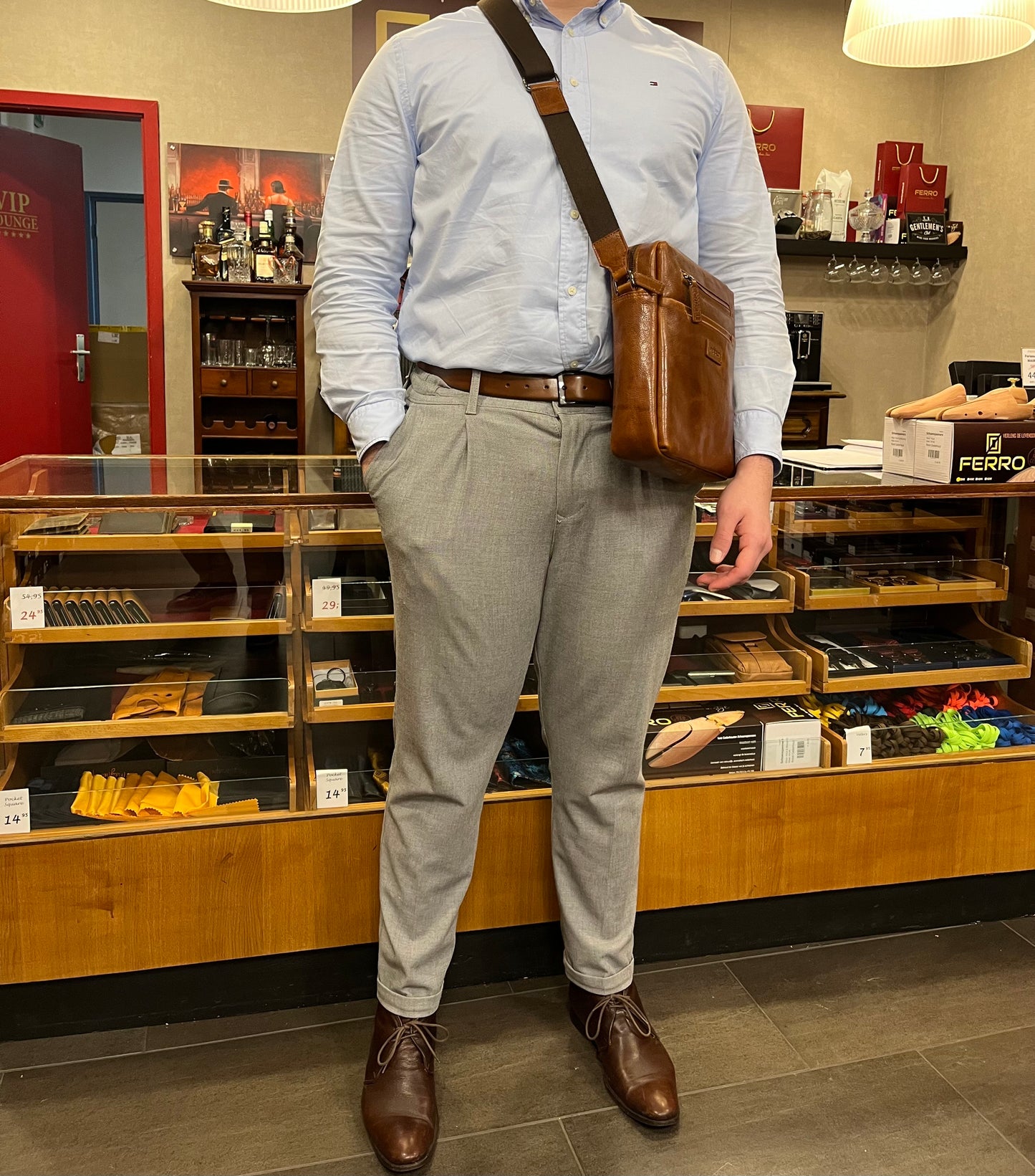 Schoudertas NOUD Cognac