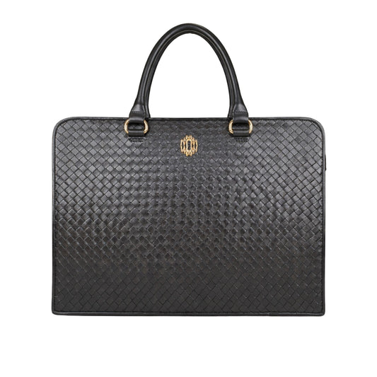 Aktetas Zwart Gevlochten MATTEO