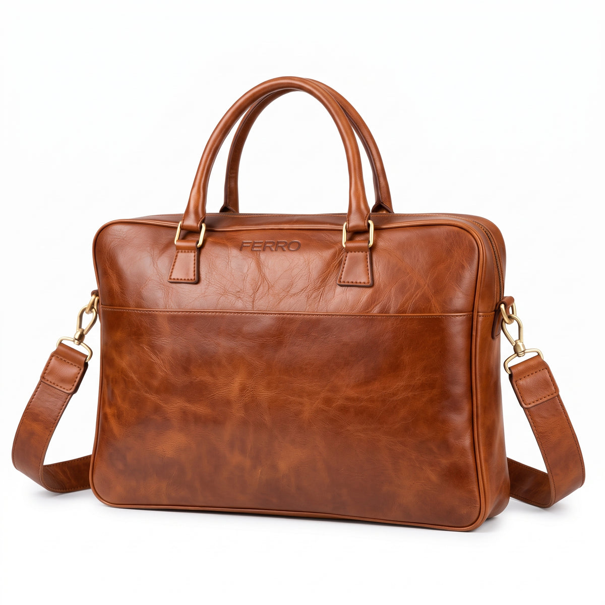 Laptoptas cognac MAURITS