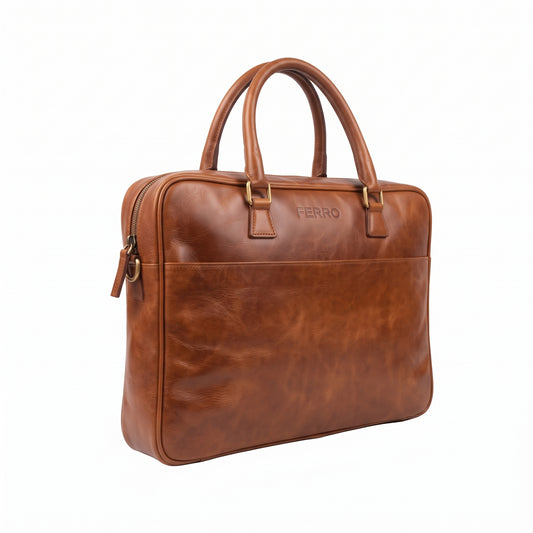 Laptoptas cognac MAURITS