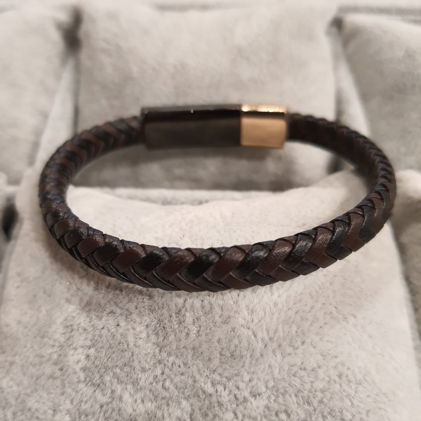 Gevlochten armband Salvatore - Bruin Zwart