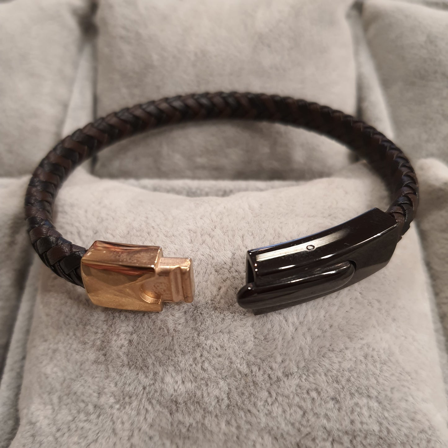 Gevlochten armband Salvatore - Bruin Zwart