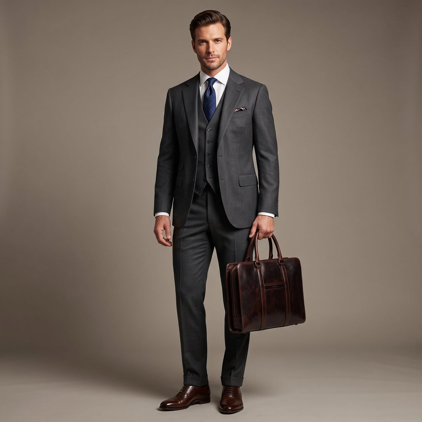 Aktetas dark-cognac TEUN