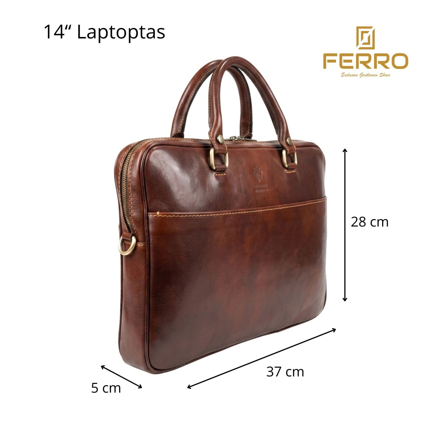 Laptoptas dark-cognac WILLEM