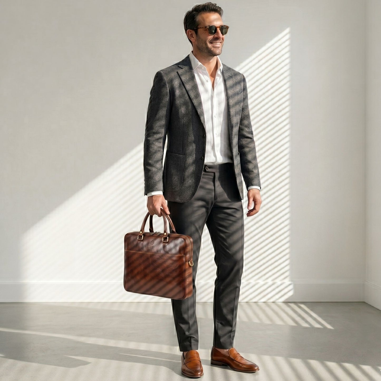 Laptoptas dark-cognac WILLEM